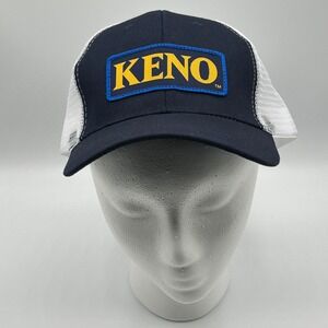 Mens Keno Promo Trucker Hat Navy‎ Blue White Mesh Snapback Adjust Baseball Cap